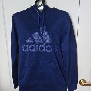 Adidas Men's Blue Hoodie with Logo